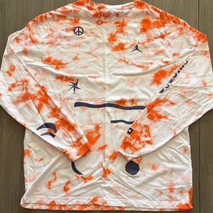 Jordan Orange and White Tie-Dye Shirt